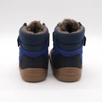Froddo Barefoot Kinder Stiefel - UP HILL WOOL Dark Blue