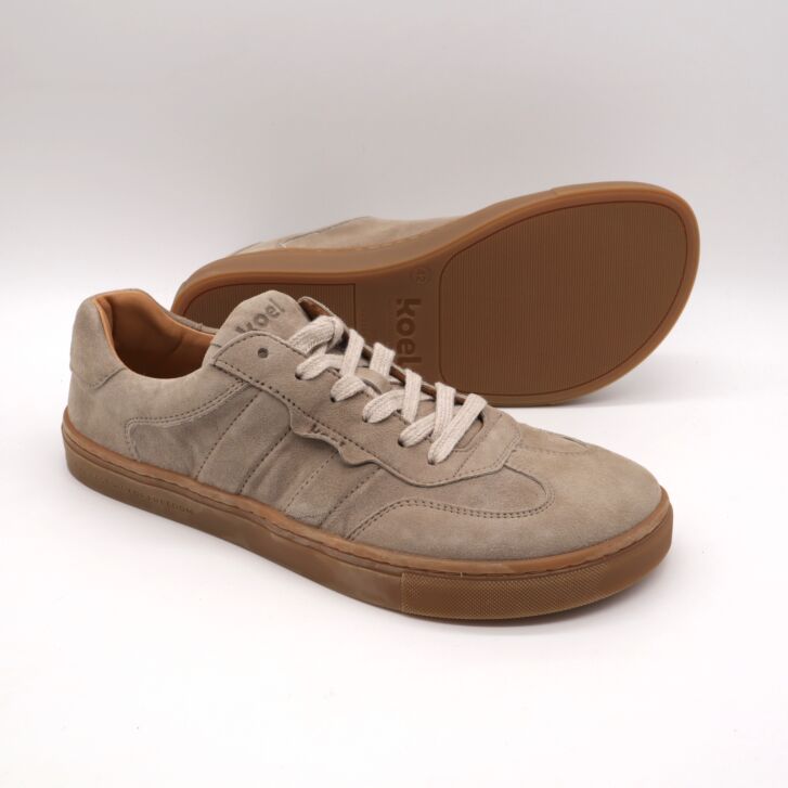 KOEL Barfuß Sneaker HUGH SUEDE Taupe