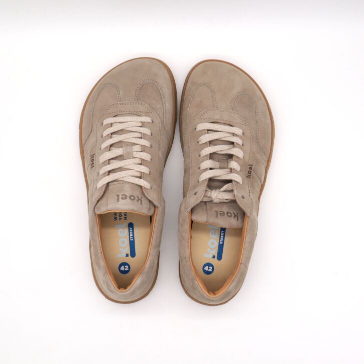 KOEL Barfuß Sneaker HUGH SUEDE Taupe