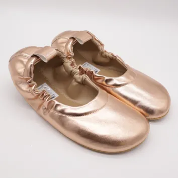 Ahinsa Shoes Womens foot ballet flats Chic Rosegold