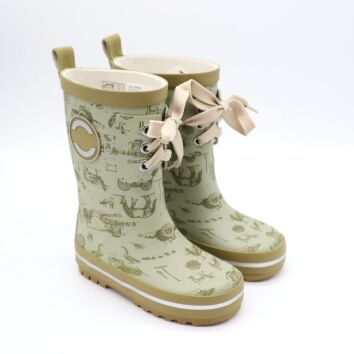 Mikk-Line Printed Wellies Lace Gummistiefel Desert Sage 22