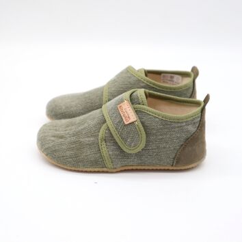 Living Kitzbühel Hausschuhe Babyklett Khaki 28
