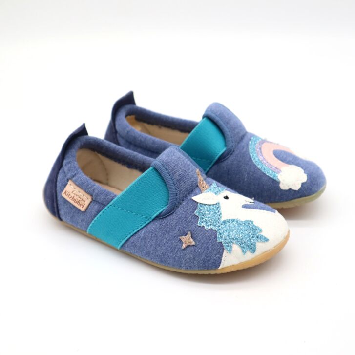 Living Kitzbühel Hausschuhe T-Modell Einhorn Blau 25