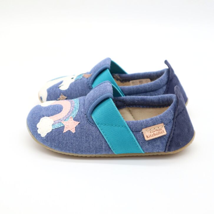 Living Kitzbühel Hausschuhe T-Modell Einhorn Blau 25