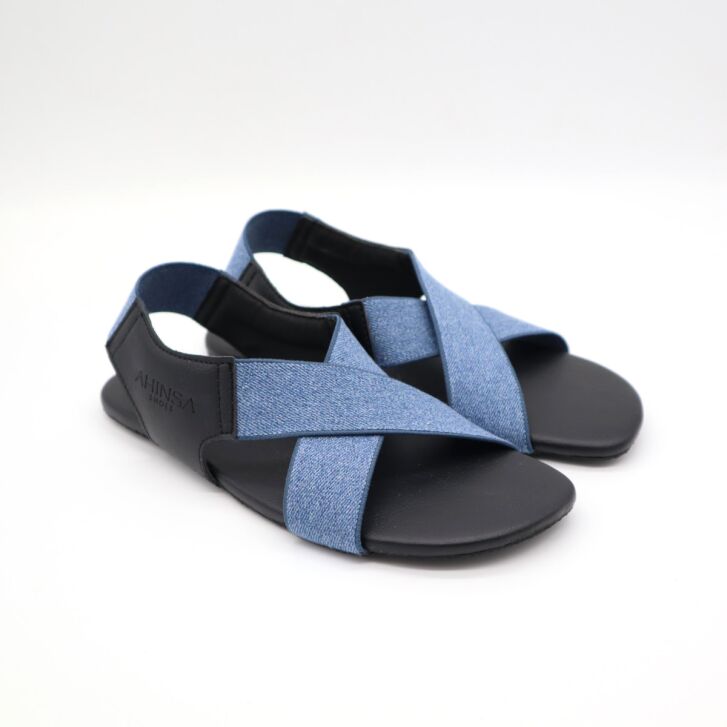 Ahinsa Shoes Damen Sandale Suna Denim 40