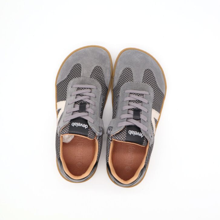 Develab Barfußschuhe Laces Sneaker Grey Combi 28