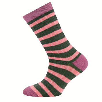 EWERS Socken 3er Pack Rippe Ringel pfirsich 39-42