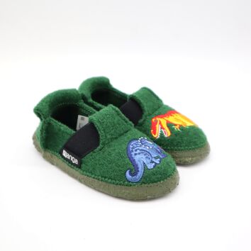 Nanga Hausschuh Dinos dunkelgrün 24