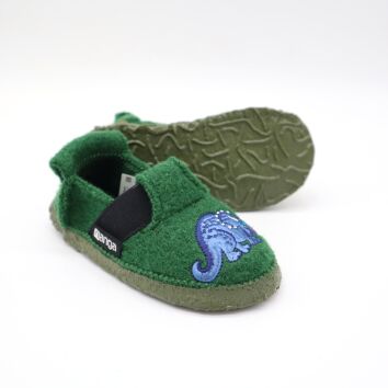 Nanga Hausschuh Dinos dunkelgrün 35