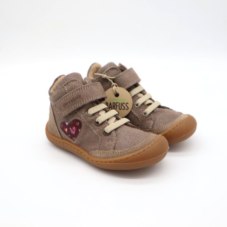 Develab BF Soft Shoe Lace+Velcro Tex Taupe 25
