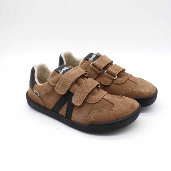 Develab BF Low Cut Sneaker 2Velcro Taupe Suede 31