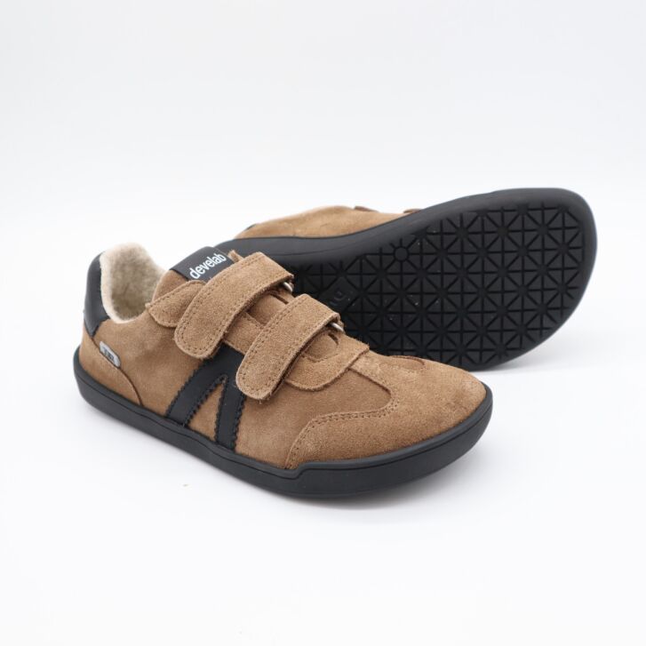 Develab BF Low Cut Sneaker 2Velcro Taupe Suede 31