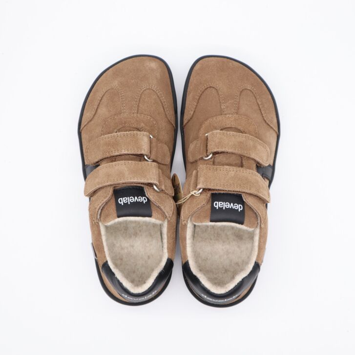 Develab BF Low Cut Sneaker 2Velcro Taupe Suede 31