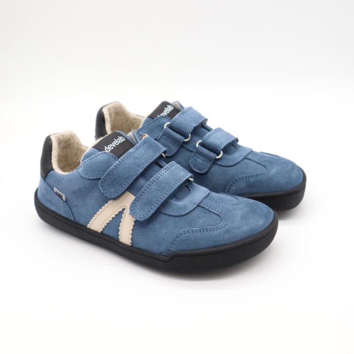 Develab BF Low Cut Sneaker 2Velcro Blue Suede 36
