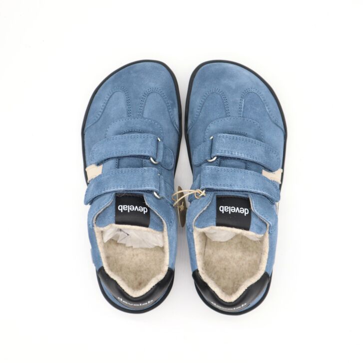 Develab BF Low Cut Sneaker 2Velcro Blue Suede 36