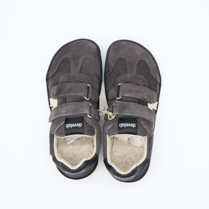 Develab BF B Sneaker 2Velcro Grey Suede 28