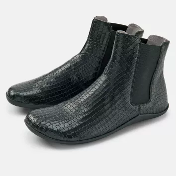 BÄR Barefoot Stiefelette ELIF schwarz print B-Ware