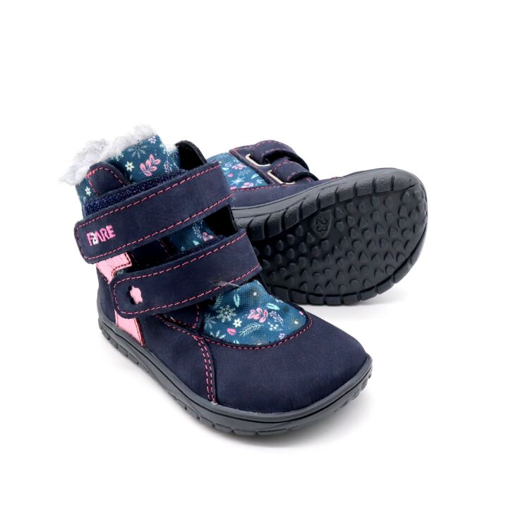 FARE BARE Kinder Winterstiefel FROSTKY blau-rosa S