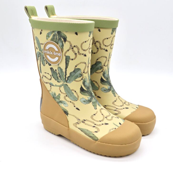 Mikk-Line Printed Wellies Gummistiefel Gray Green 27