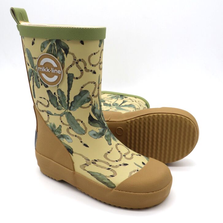 Mikk-Line Printed Wellies Gummistiefel Gray Green 27