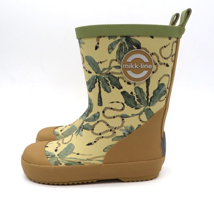 Mikk-Line Printed Wellies Gummistiefel Gray Green 27