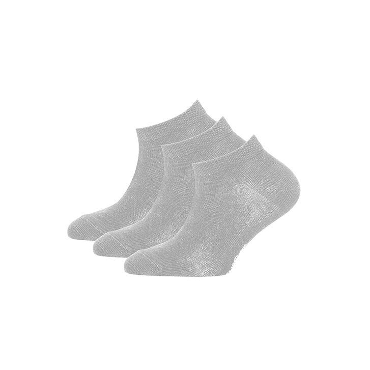 EWERS Sneakersocken 3er Pack Uni Sweater Grau 27-30