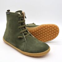 SNIPE Barfußschuh Winter-Boot Damen Kaki