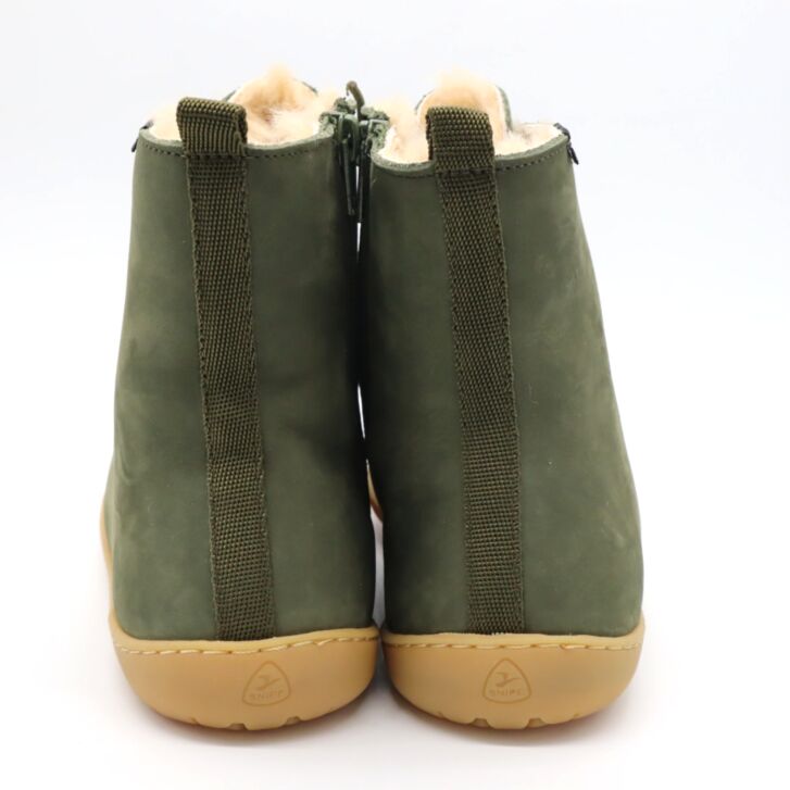 SNIPE Barfußschuh Winter-Boot Damen Kaki 40