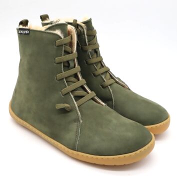SNIPE Barfußschuh Winter-Boot Damen Kaki 40