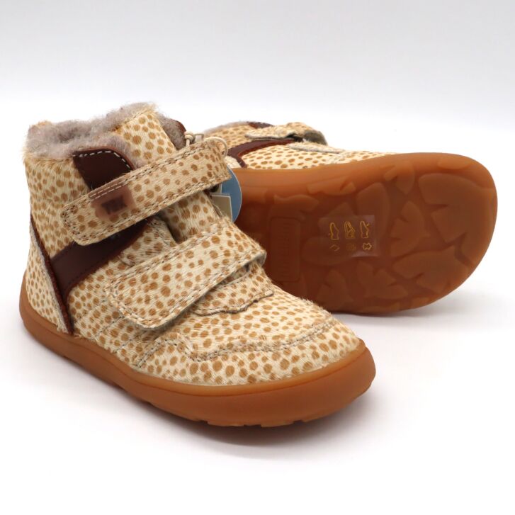 bisgaard barefoot boot BECKY TEX brown dots