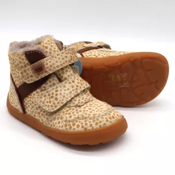 bisgaard barefoot boot BECKY TEX brown dots