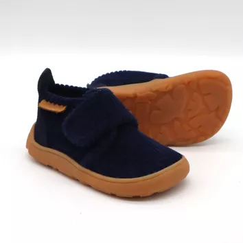 bisgaard barefoot Hausschuh Basic Navy Corduroy