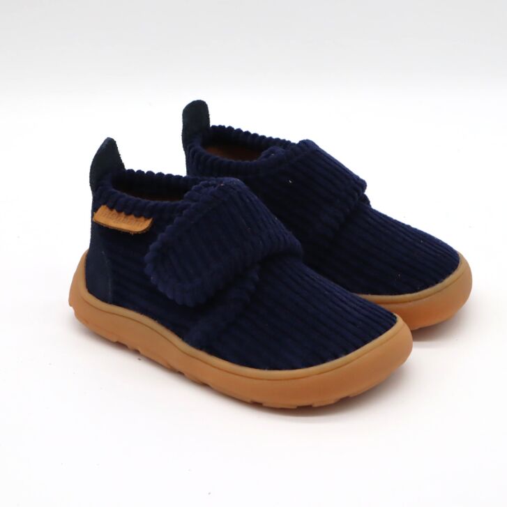 bisgaard barefoot Hausschuh Basic Navy Corduroy 28
