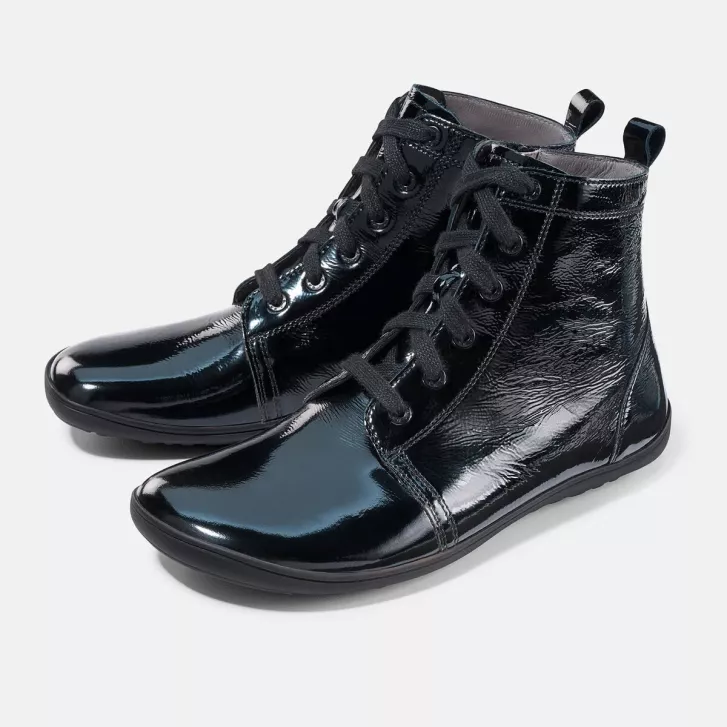 BÄR Barefoot Stiefelette JULIE 2.0 Schwarz Lack