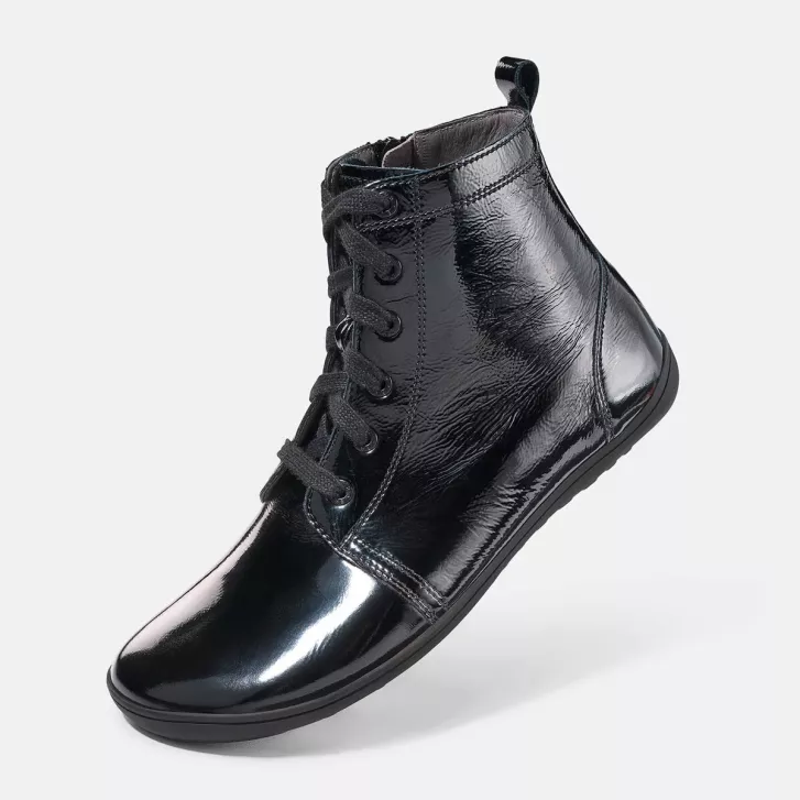 BÄR Barefoot Stiefelette JULIE 2.0 Schwarz Lack