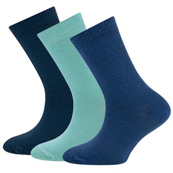 EWERS Socken 3er Pack Uni Navy Staubblau Königsblau...