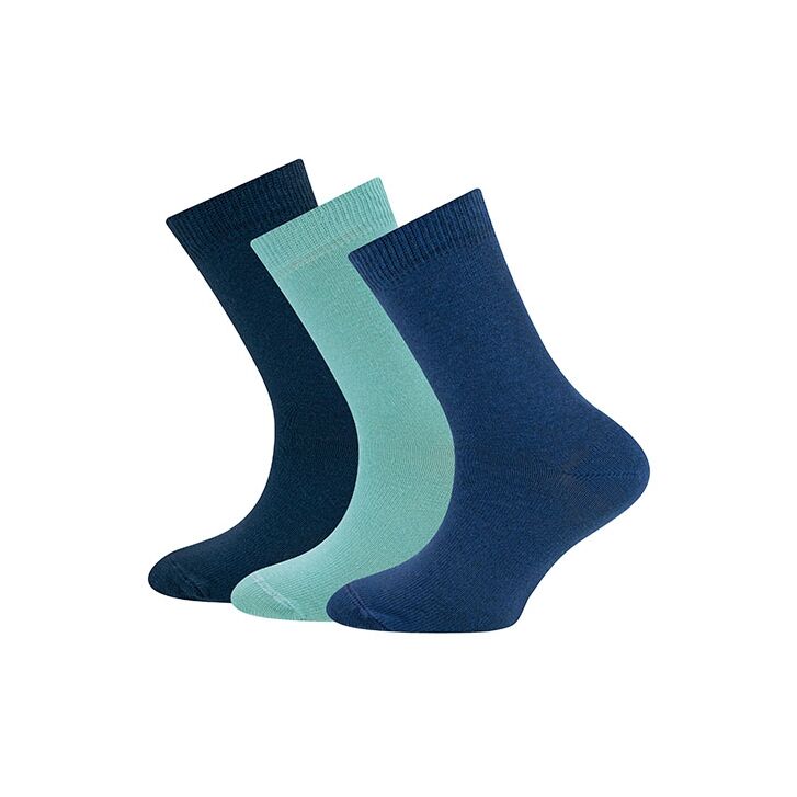 EWERS Socken 3er Pack Uni Navy Staubblau Königsblau 35-38