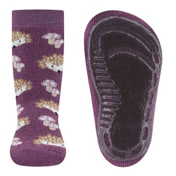 EWERS Stoppersocken SoftStep Igel Aubergine