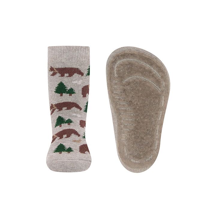 EWERS Stoppersocken SoftStep Bären dunkel beige