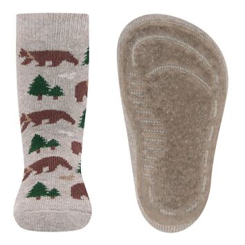 EWERS Stoppersocken SoftStep Bären dunkel beige