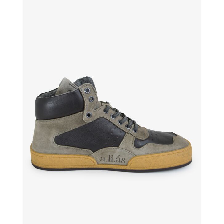 a.li.ás Damen High Top Sneaker AREN Aubergine Grey