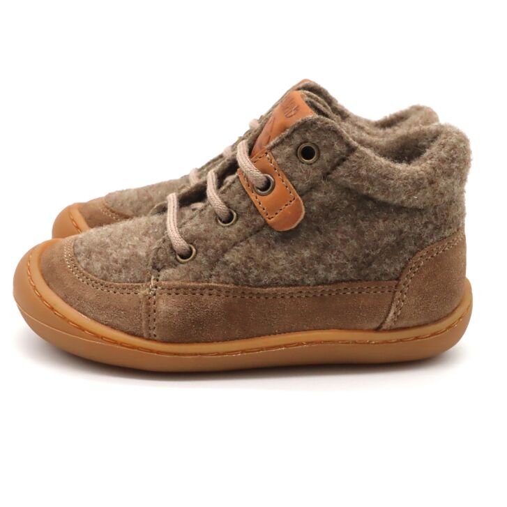 Develab Lauflern Schnürschuh Fleece Beige Combi