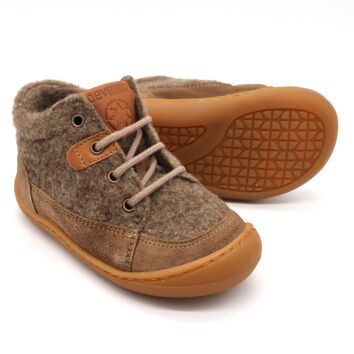 Develab Lauflern Schnürschuh Fleece Beige Combi