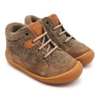Develab Lauflern Schnürschuh Fleece Beige Combi