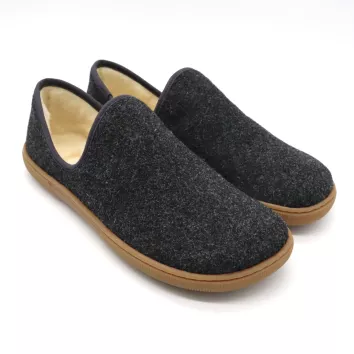 KOEL Damen Hausschuh Slipper Merino Dk. Grey