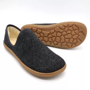 KOEL Damen Hausschuh Slipper Merino Dk. Grey