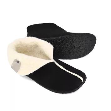 Oma King Barefoot Slipper Indoor Lambswool Black
