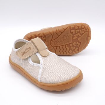 Froddo Hausschuh Canvas T-Bar Gold Shine
