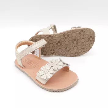 Froddo Barefoot Sandale FLEXY FLOWERS Gold Shine