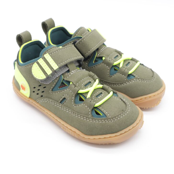 QNUFFS Barefoot Sneaker LERCHE Oliv Storm 26